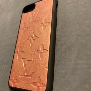 A Rose Gold Luis Vuitton Phone Case